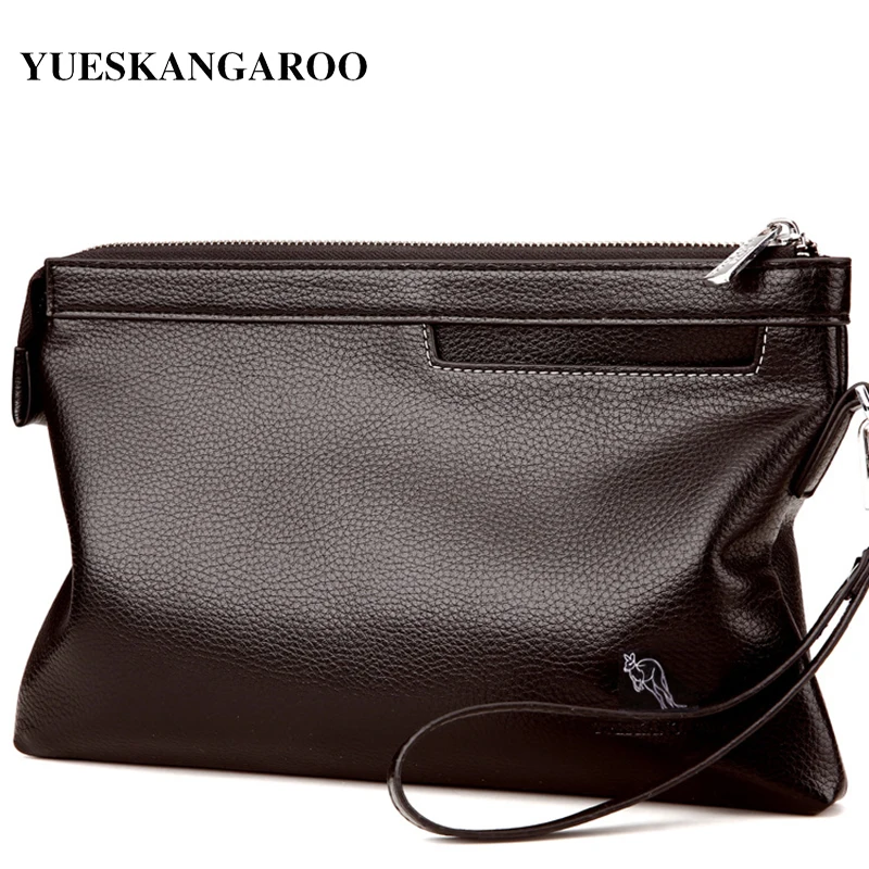 

YUES KANGAROO Brand Business Men High Capacity Wallets PU Leather Cell Phone Clutch Clutch Bag Purse Hand Bag Top Zipper Wallet