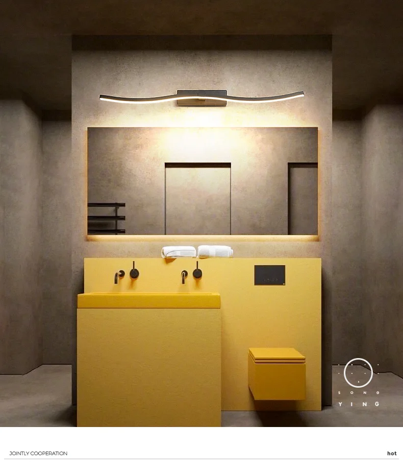 Curved Mirror Headlights Bathroom Nordic Toilet Bathroom Nordic Toilet Mirror