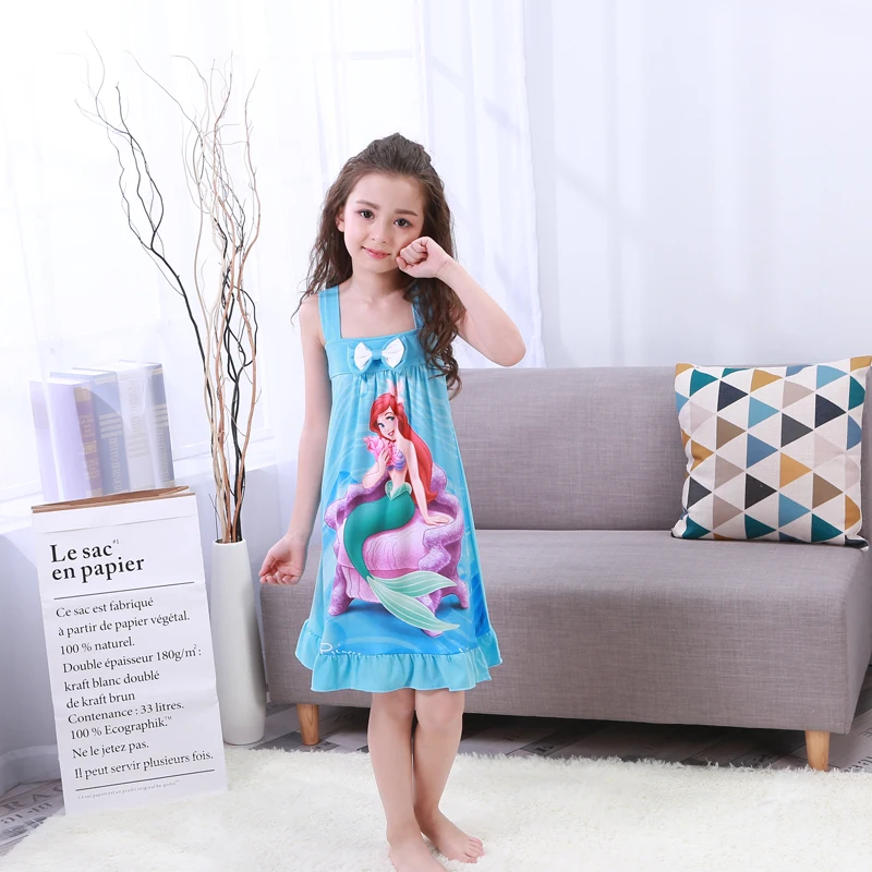 Herbabe; модные детские пижамы для девочек; Милая хлопковая детская ночная рубашка принцессы; одежда для сна; домашняя одежда для малышей; одежда для сна для крупных девочек