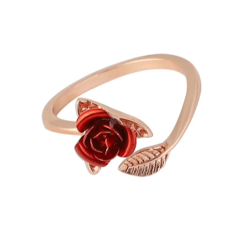 1 шт. Роза кольцо для мамочек, подарок ко дню рождения Золотой Цвет Регулируемый открыто кольцо для Для женщин Свадебные сувениры подарки
