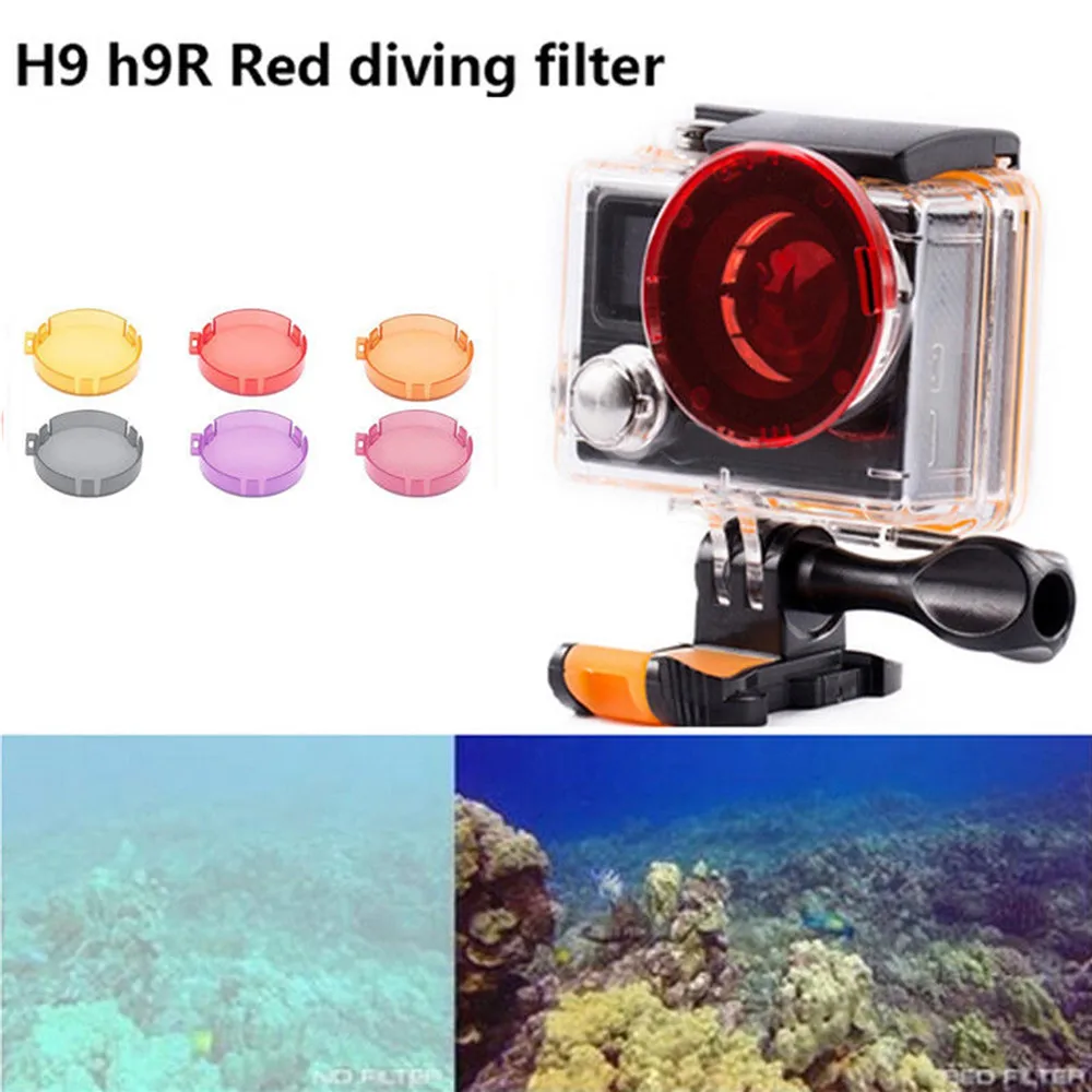 Дайвинг Aqua Цвет фильтр для объектива экшн камера Eken H9R H8R Камера