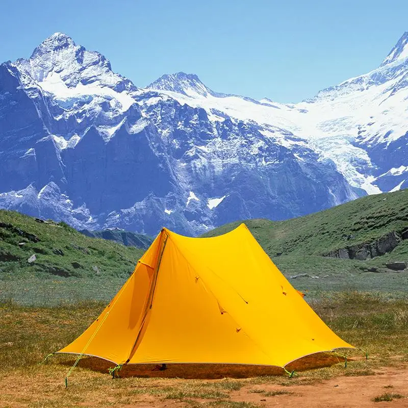 

2 Person Oudoor Ultralight Camping Tent 3 Season Professional 15D silicone Rodless Tarp Tent