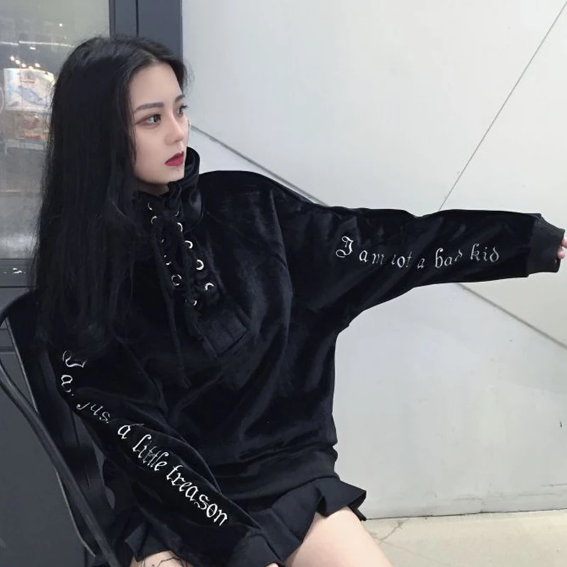 

2018 Autumn And Winter Version Korean Women Harajuku High Collar Loose Collar Thicken Sweatshirt