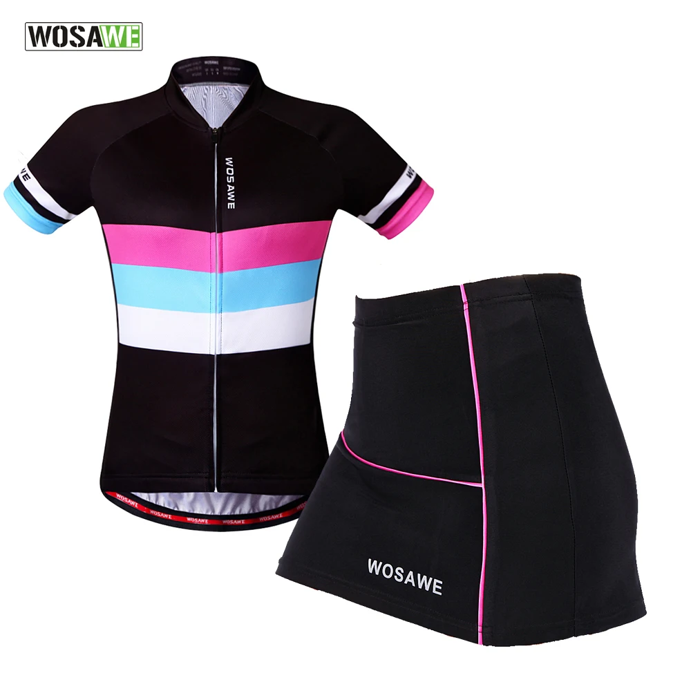 WOSAWE Short Sleeve font b Cycling b font font b Jersey b font Set Women Mini