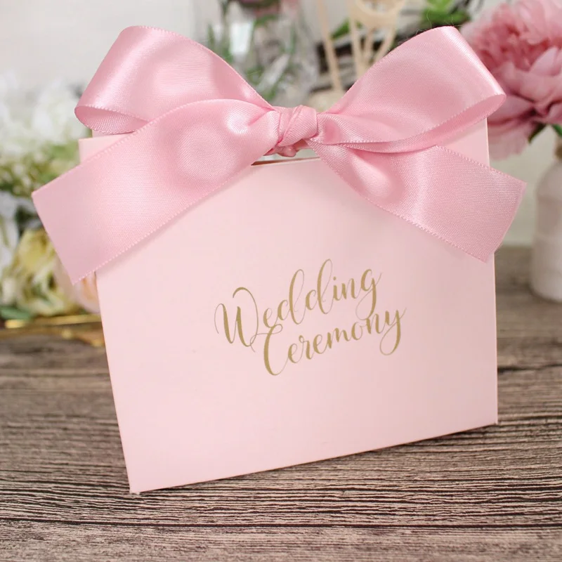 

200pcs/lot Fast shipping High-end Ribbon gift bag Simple candy bag Wedding gift wedding candy Box gift paper bag