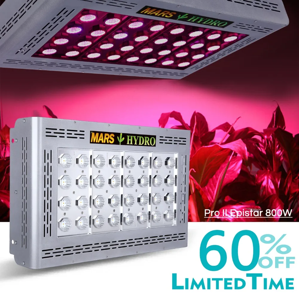 

Mars Hydro Mars Pro II Epistar 800W LED Grow Light ,hydroponic system Best for Veg Flower Plant 386W