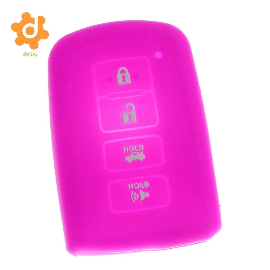 2pcs Silicone Car Key Shell Case Cover for Toyota Avalon RAV-4 Purple+Yellow
