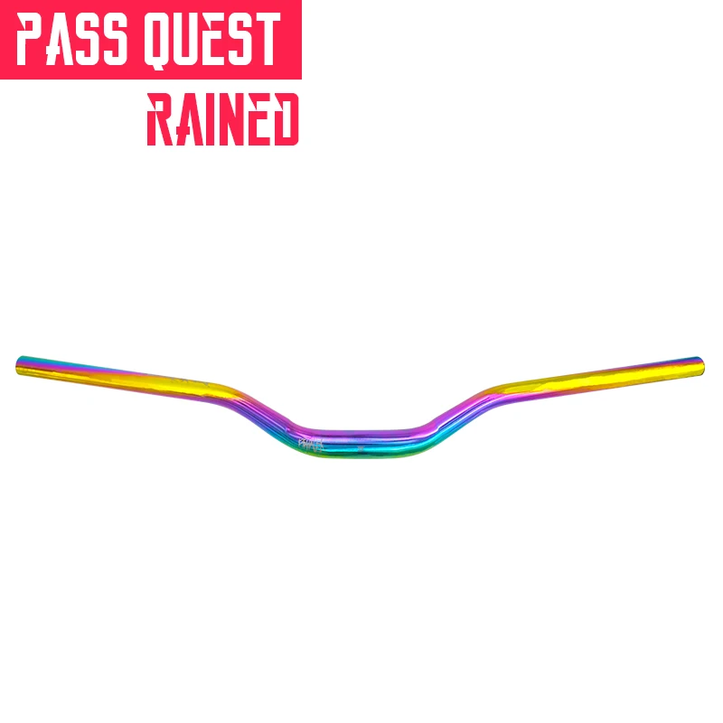 

PASS QUEST Mountain bike handlebar Titanium plated color MTB BMX AM DH Bicycle Handlebar 31.8x750mm Rise 55mm