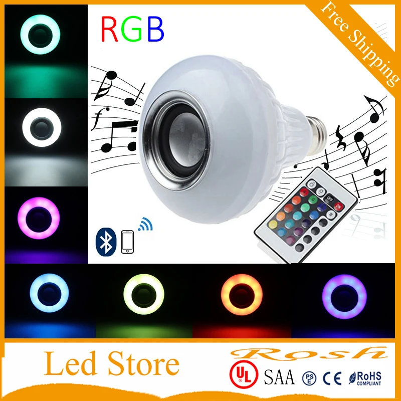 led bulb Wireless 12W Power E27 LED RGB Bluetooth Speaker Bulb Light