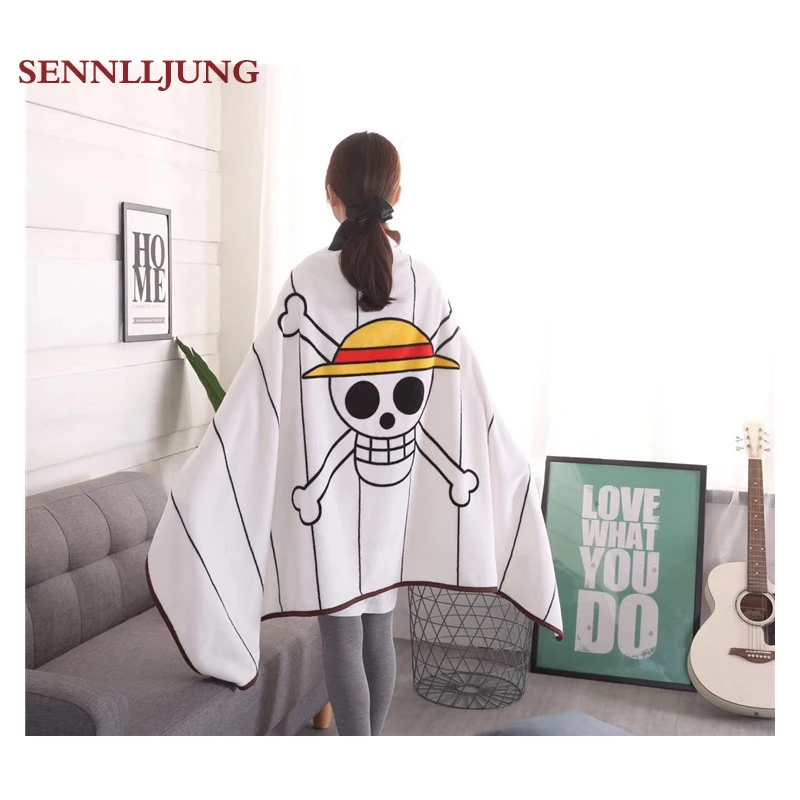 

SENNLLJUNG 1 PCS Coral Velvet Blanket Pirate Flag One Piece A Blanket Warm Soft Blankets For Beds Sofa Car Portable Plaids