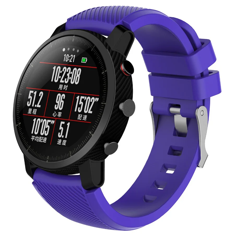 Спортивный ремешок из мягкого силикагеля для часов Xiaomi Amazfit Stratos 2/2 S, браслет для часов Amazfit Pace, аксессуары для ремешка 22 мм