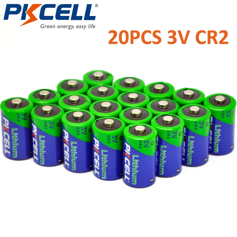 20 шт PKCELL 850MAH 3V CR2 фото Батарея CR 15270 15266 литиевые неперезаряжаемые батареи для