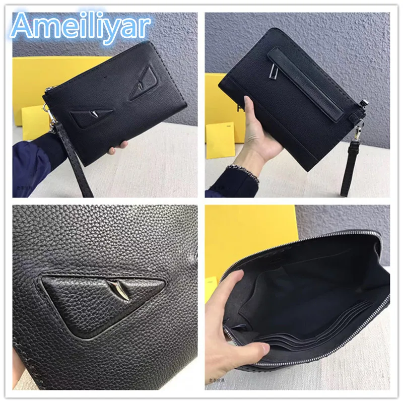 

2017 Promotion Sale The Small Monster Handbag Male Large Capacity Envelopes With Hand Bag Eye Capture Lafayette Leather Wallet