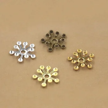 

16mm Vintage Filigree Flower Wraps European Charms Spacer Beads Hair Clasp Bu Yao Accessories DIY Crafts Findings Multi-Color