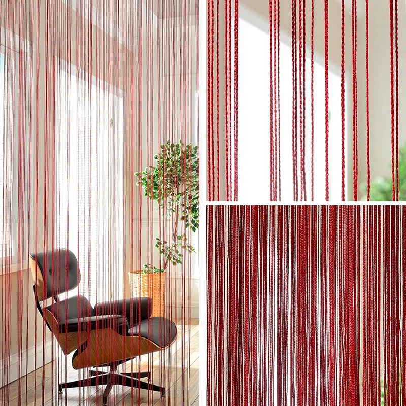 Door Curtain Models Polyester String Curtian Wine Orange String Curtian Wine Orange