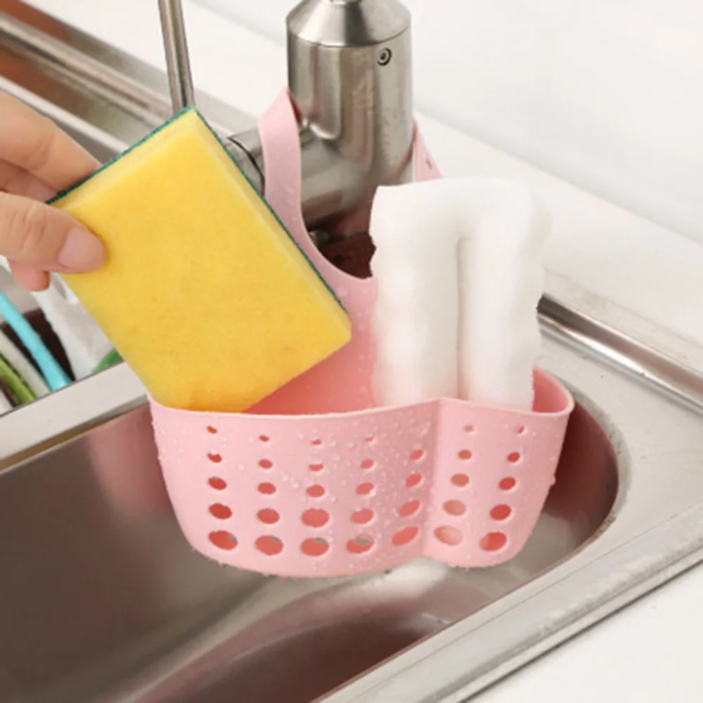 

Kitchen Organizer Sponge Drain Holder Plastic Sponge Storage Rack Basket Wash Cloth Shelf Bathroom Soap Organizer