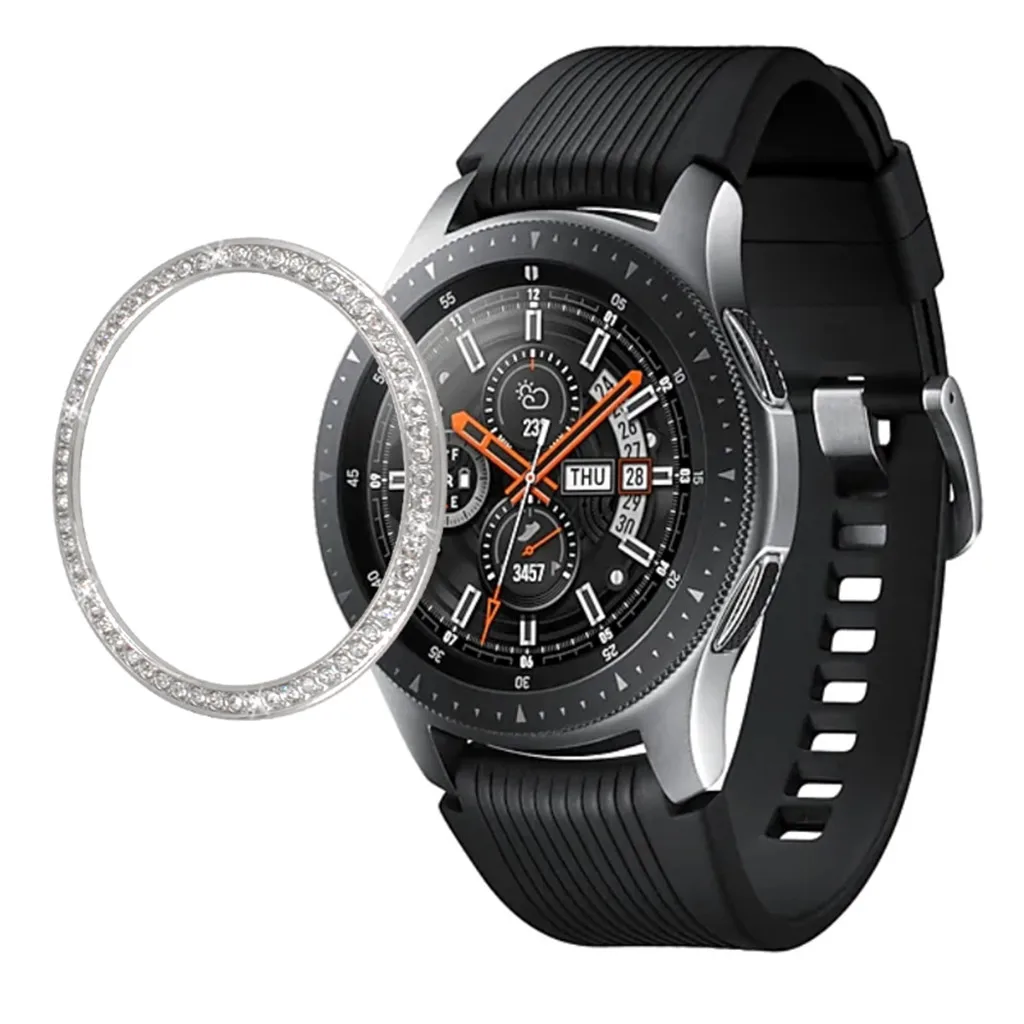 Модные прочные аксессуары 2 шт Для samsung Galaxy Watch 42 мм, драгоценный камень кольцо клеющаяся крышка против царапин металлические украшения часы
