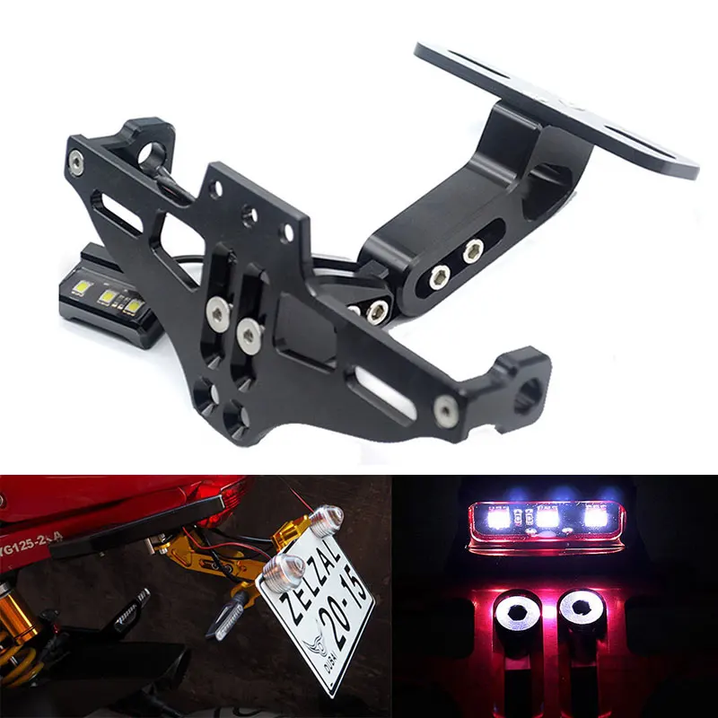 Aluminum Motorcycle License Holder For Honda Yamaha Motorbike Motor