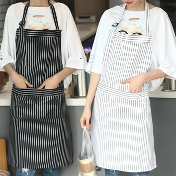

Nordic style cotton stripes minimalist breathable aprons creative bake coffee shop bib work clothes Japanese casual cooking