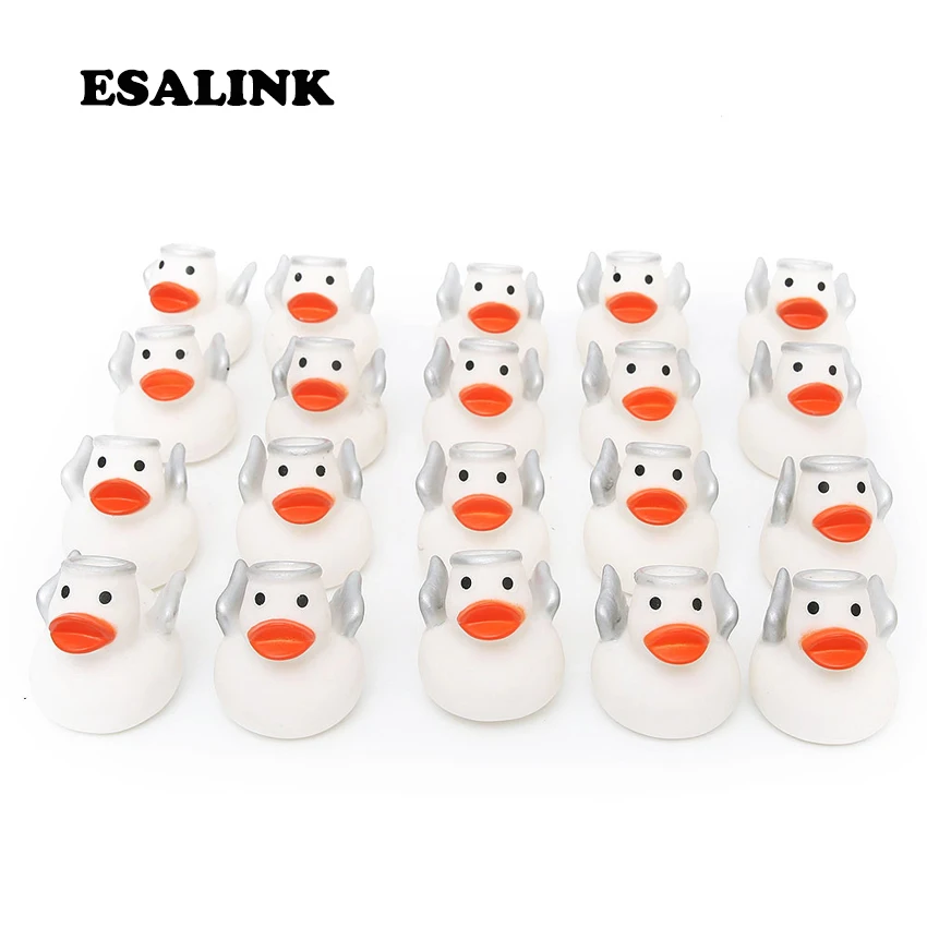 ESALINK 12 шт. резиновая плавающая утка с ангелом скрипучий звук детская игрушка для