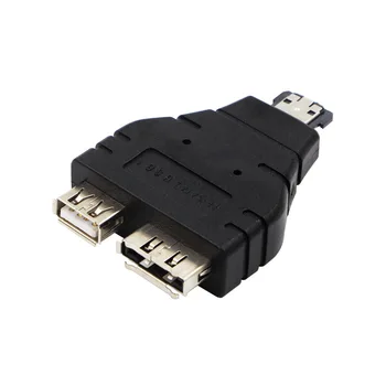 

Combo eSATAp Power Over eSATA USB 2.0 To eSATA & USB Splitter Adapter Converter Connector Black