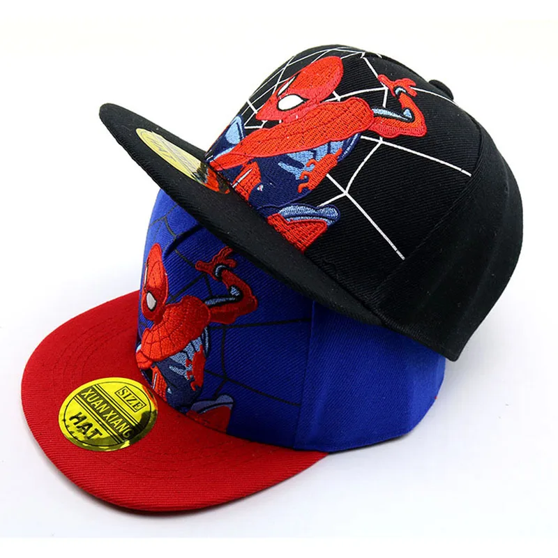 Демисезонный новая детская одежда в стиле хип-хоп, Кепки с рисованным аниме «Человек-паук», Бейсбол бейсболка с колпаком шапки с козырьком для детей Повседневное Регулируемый головной убор