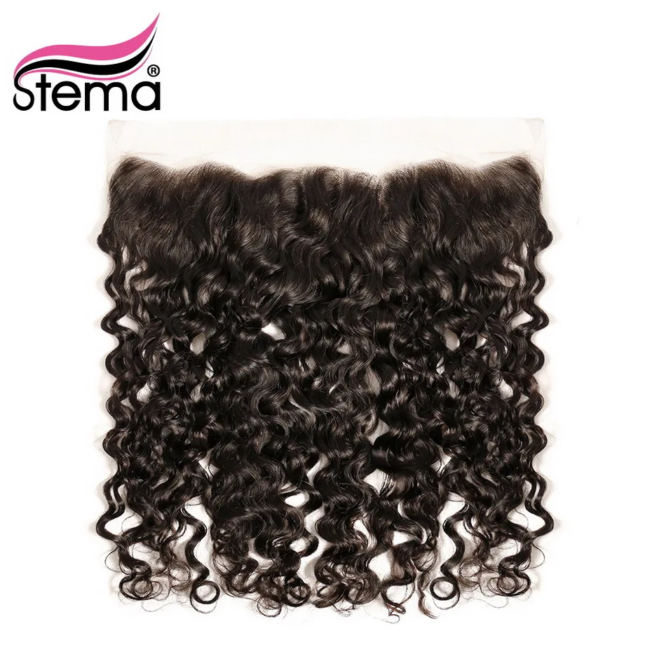 Stema 13x4 кружева фронтальной части бразильская глубокая волна натуральных волос с детскими волосами пряди человеческих волос Remy Продукты
