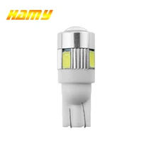 1x T10 W5W светодиодный светильник для автомобиля 12V Интерьер светильник 5W5 светодиодный указатель поворота номерного знака КЛИН боковые лампочки 194 168 5630 6SMD белого и желтого цвета