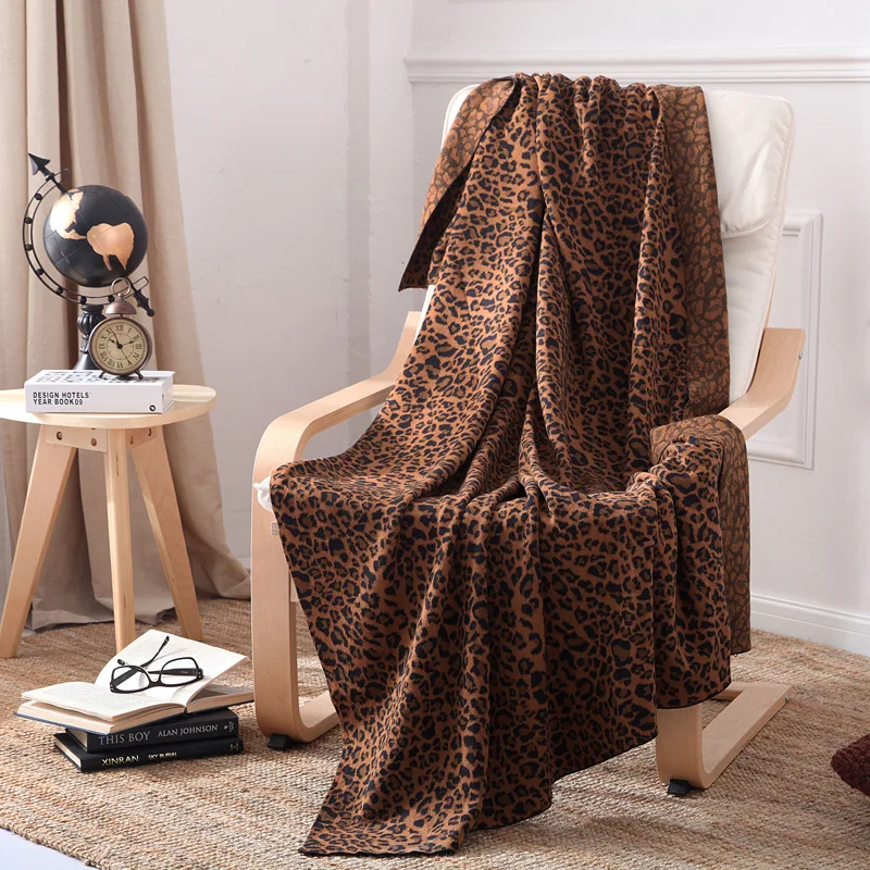 

Fashion Cotton Super Soft leopard-print Blanket Aircraft Sofa Use Office Children Blanket Towel Travel Portable Blanket