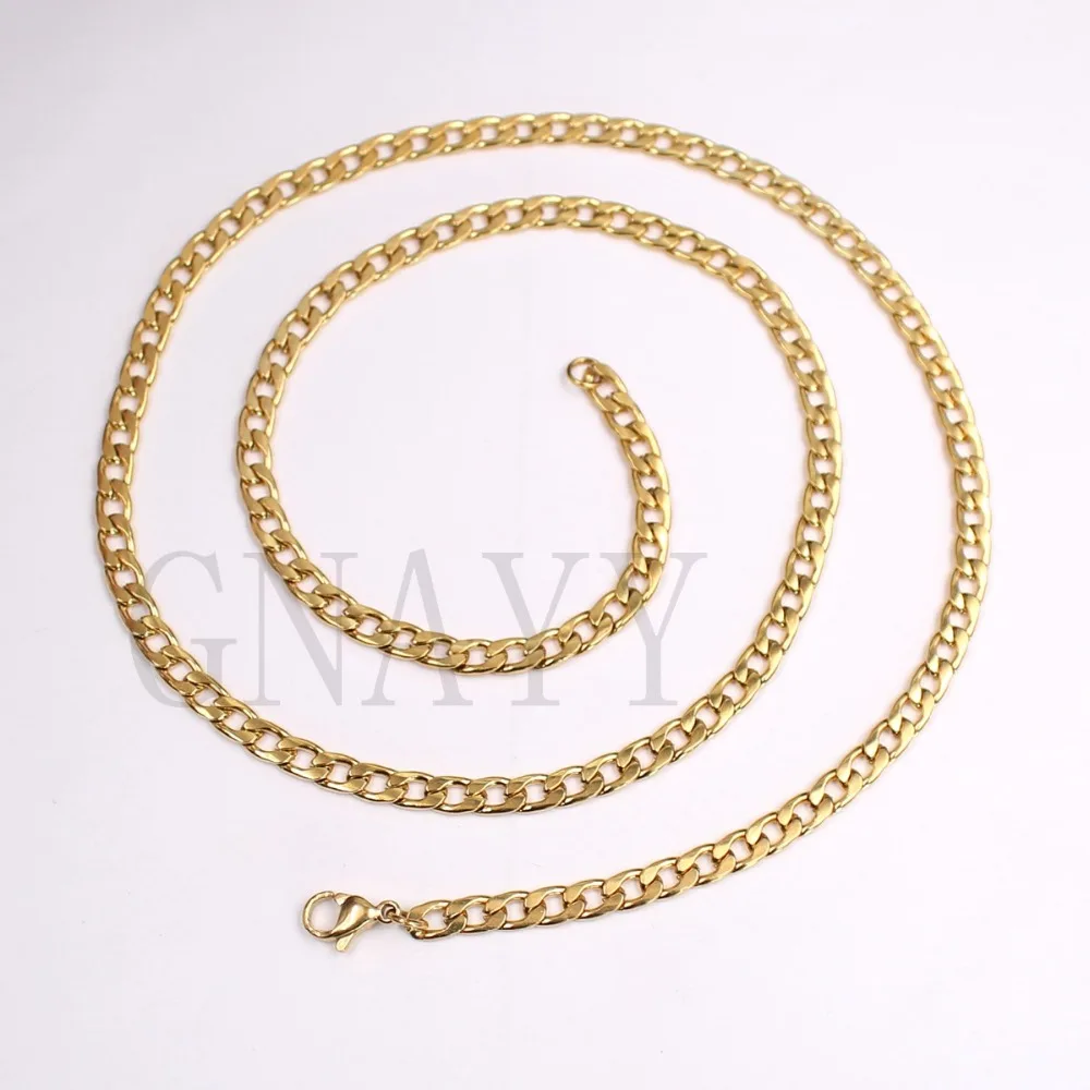 5pcs lot in bulk gold stainless steel NK Chain link necklace thin