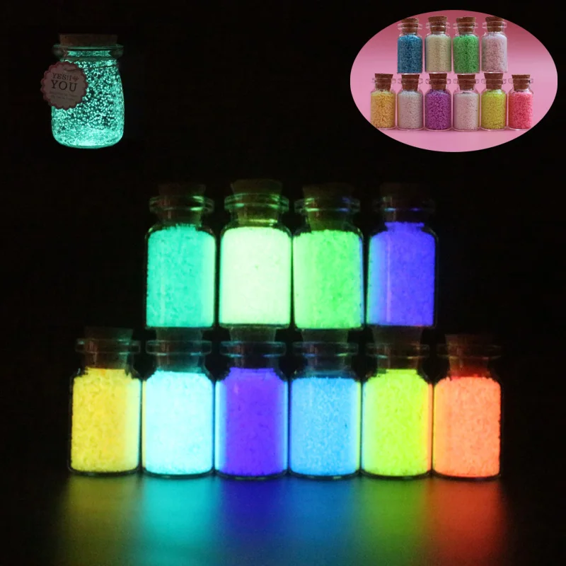 10g/20g/30g Luminous Glow Paint Pigment DIY Starry Wish Bottle Creative Party DIY Bright Paint Fluorescent Particles Material