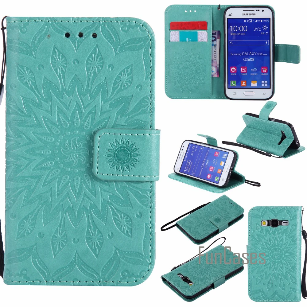 Рельефный чехол с изображением цветов и СПС coque samsung Galaxy Core Prime отнестись к этому LTE