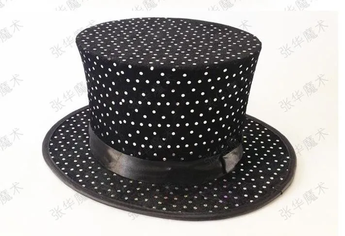 Складной Top Hat-черный волна-фокус, этап магический реквизит, комедии, карты, крупным планом, ментализм Magia Игрушечные лошадки шутка