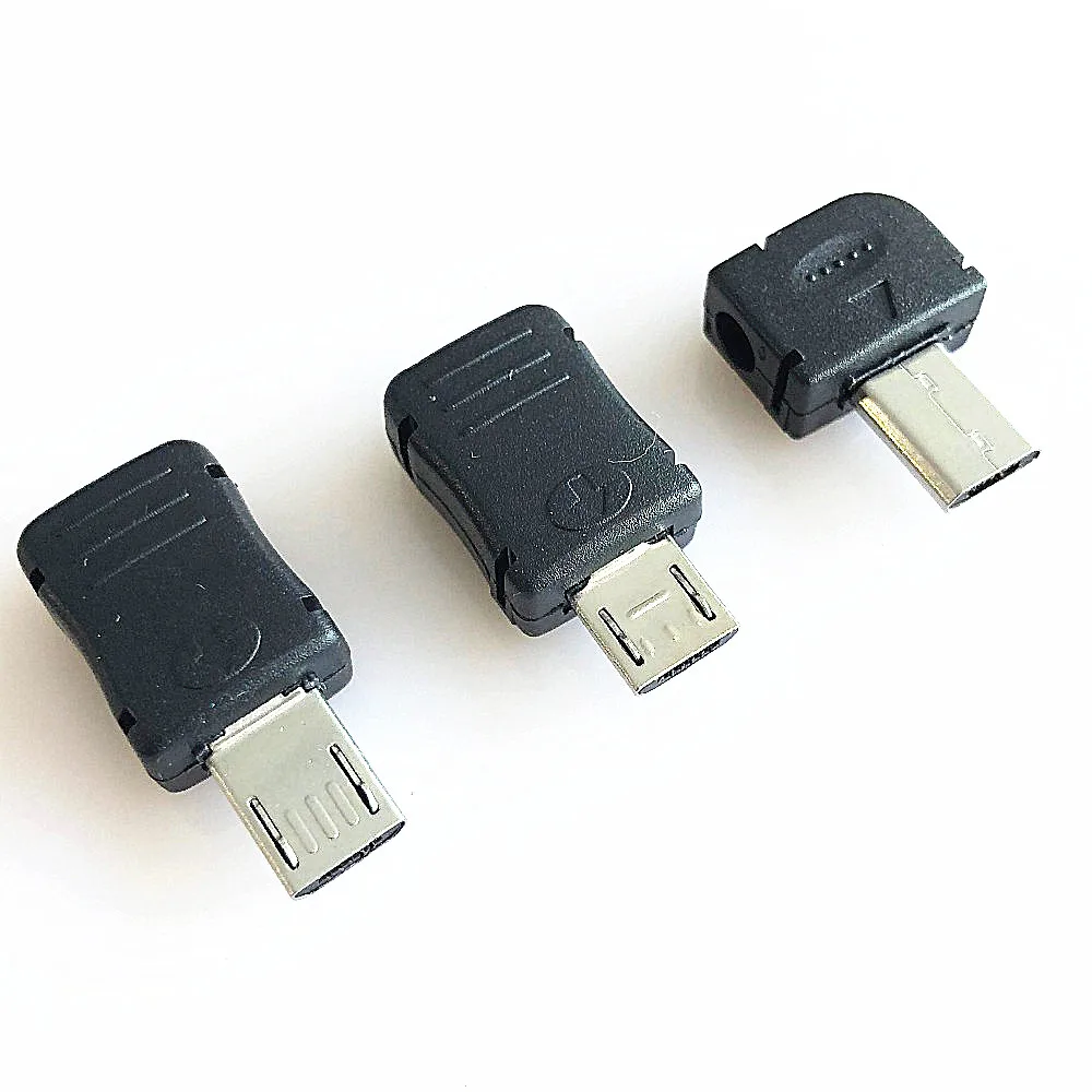 

10PCS/LOT YT2152 Micro USB 5Pin Male connector Long/Short/Bent plug welding Data OTG line connector DIY accessories