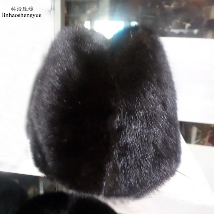 Linhaoshengyue The real mink fur hat male gentleman warm in winter