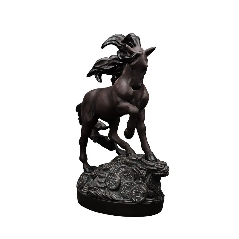 Винтажная статуя счастливой лошади и скульптура, изделия из смолы, аксессуары для украшения дома, креативный бизнес, свадебный подарок на день рождения - Цвет: Photo Color