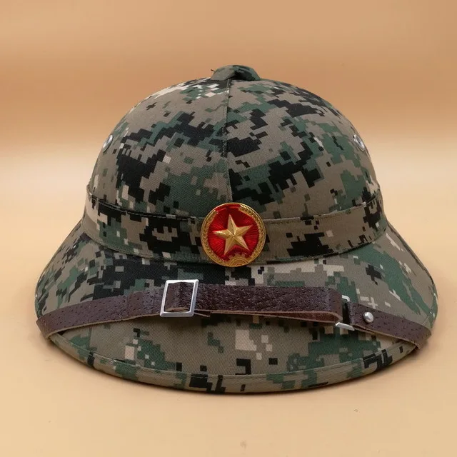 Вьетнамская армейская шляпа NVA VIETCONG VC PITH HELMET EXPLORER камуфляжная кепка со звездой |