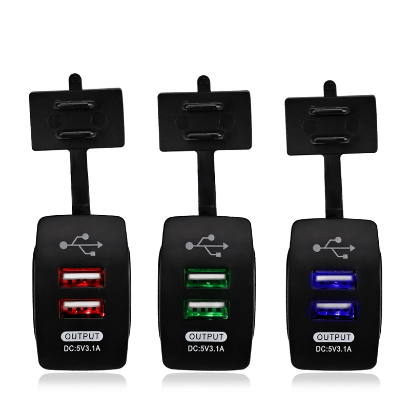 العالمي 12 فولت-24 فولت دراجة نارية شاحن سيارة 3.1A شاحن USB مزدوج LED 2 ميناء شحن مأخذ Adpater للماء