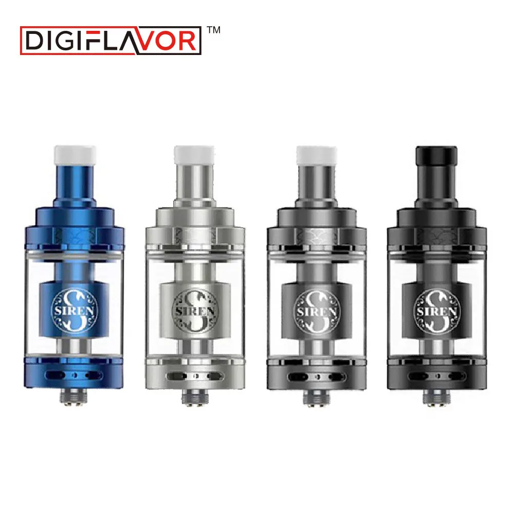 Original Digiflavor Siren 2 GTA MTL Atomizer 2ml /4.5ml Tank Capacity 22mm/ 24mm Diameter with 9 Airflow Adjustment Options Tank