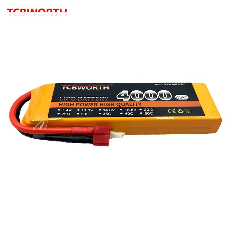 Аккумулятор LiPo 2S 7 4 в 4000 мАч 40C 60C для радиоуправляемого автомобиля вертолета