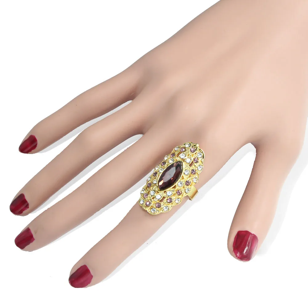 Женское кольцо в эфиопском стиле с фианитом|big ring|ring goldbague femme |