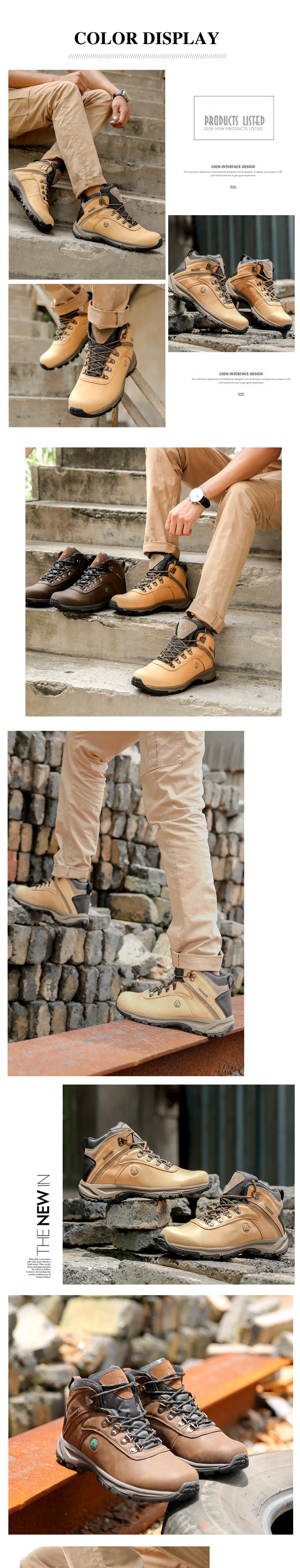 Мужские водонепроницаемые теплые походные ботинки в пустыне; дышащие прогулочные ботинки; Мужская обувь; ; большие размеры