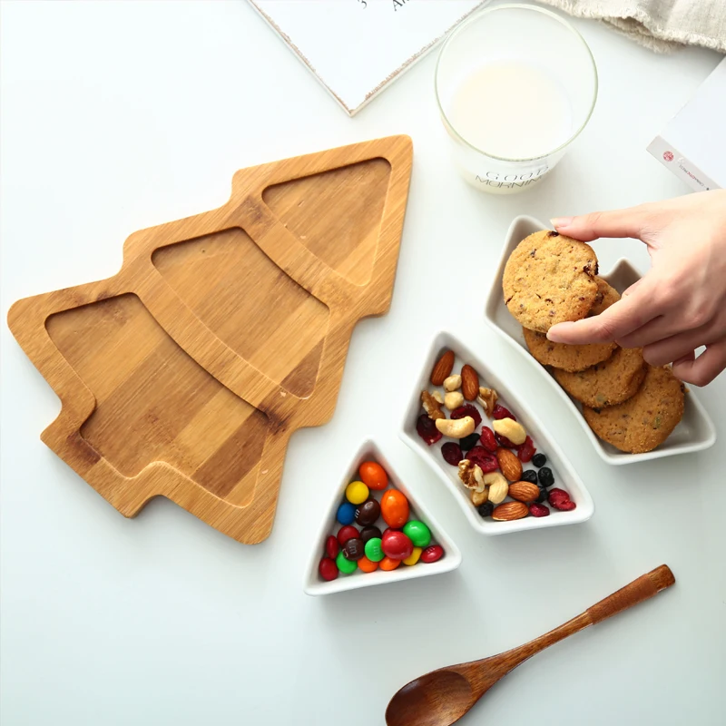 Creative Ceramics Christmas Tree Wood Tray  (11)