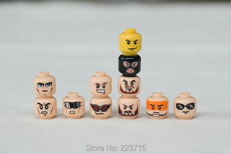 

*Minifigs printed Head*20pcs DIY enlighten block brick part No. Compatible With Other Assembles Particles