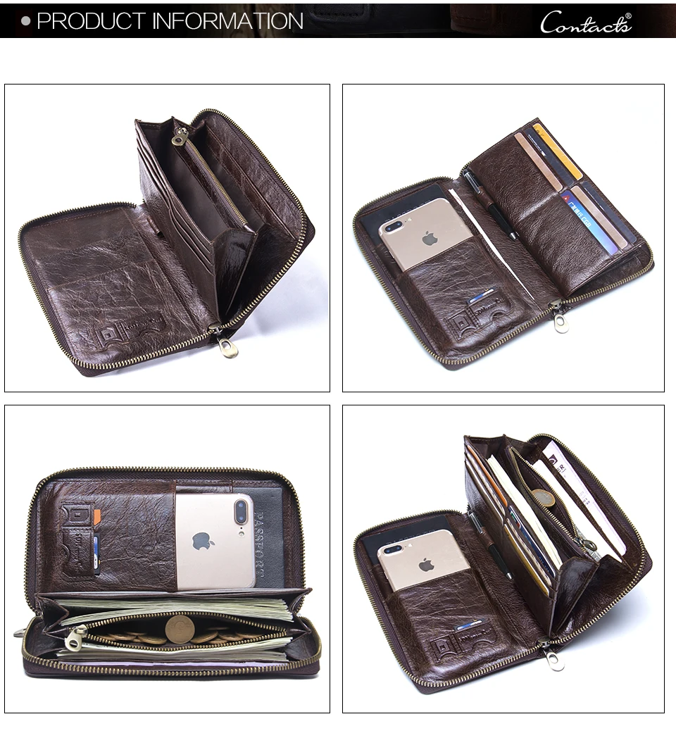Мужской кошелек-клатч из натуральной кожи, деловой держатель для карт и паспорта, чехлы для телефонов на запястье, портмоне, органайзер, сумка для денег, кошелек