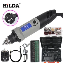 HILDA 400W Dremel style Electric Variable Speed Rotary Tools Mini Drill Mini Grinding Machine Wiith 84 pcs Metal Set