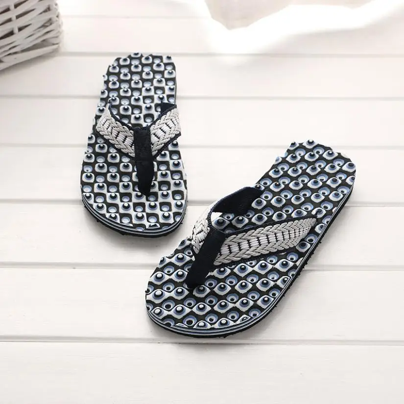 

2018 New Fashion Men Summer Comfortable Massage Flip Flops Shoes Beach Sandals Male Slipper indoor & outdoor Flip-flops