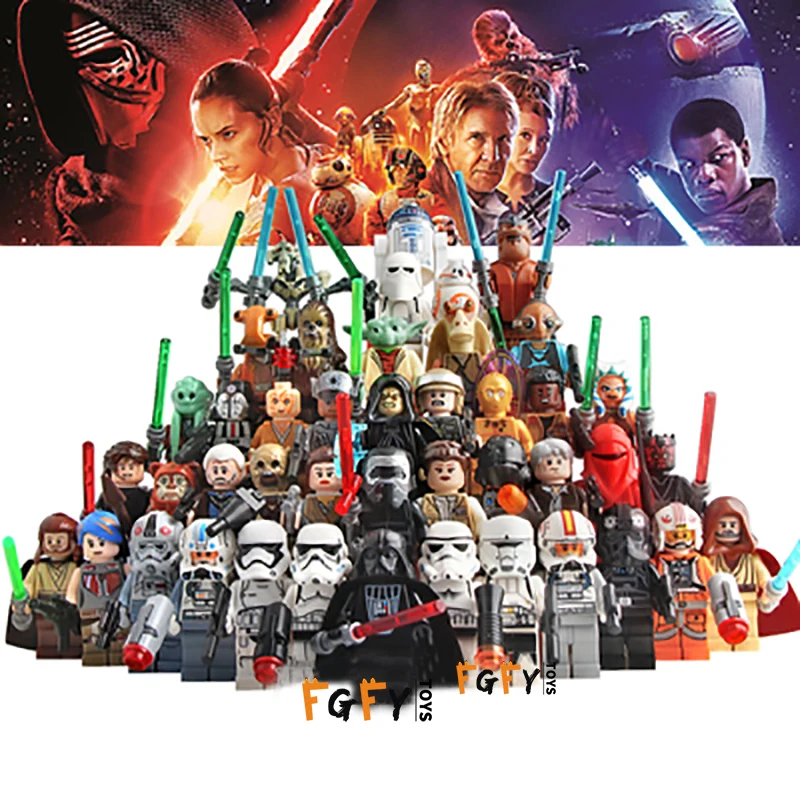 

LegoINGly Star Wars Building Blocks starwars Jedi Chewbacca Han Yoda Darth Vader Obi Wan Models Mini Figures Toys for children