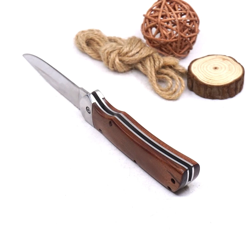 Походный охотничий нож складной карманный тактический выживания деревянная ручка ножа боевые наружные Ножи EDC Мульти Многофункциональный складывающийся набор инструментов