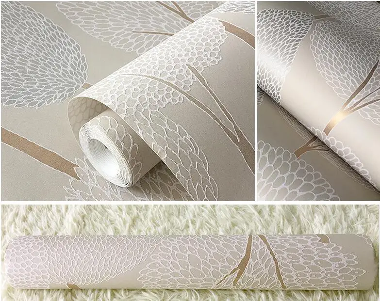 Waliicorners Modern minimalist embossed forest non-woven wallpaper 3D flocking Scandinavian hot forest bedroom video wallpaper 17 QQ20180411234028